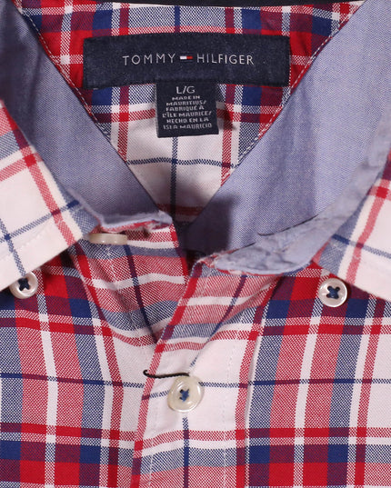 Tommy Hilfiger Red, White & Blue Check Cotton Button-Down Shirt