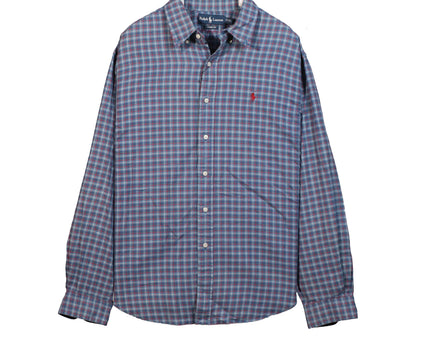 Ralph Lauren Classic Fit Plaid LS Button Down Blue Shirt