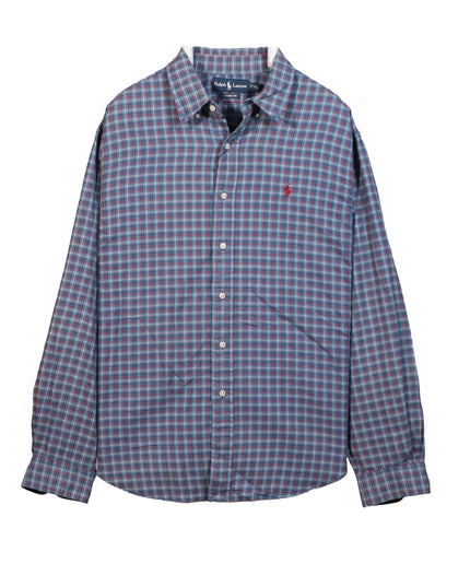 Ralph Lauren Classic Fit Plaid LS Button Down Blue Shirt