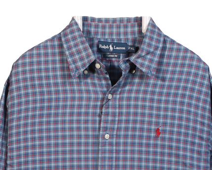 Ralph Lauren Classic Fit Plaid LS Button Down Blue Shirt