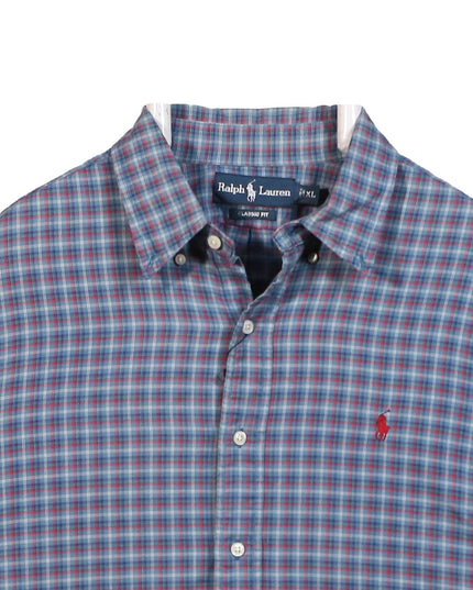 Ralph Lauren Classic Fit Plaid LS Button Down Blue Shirt