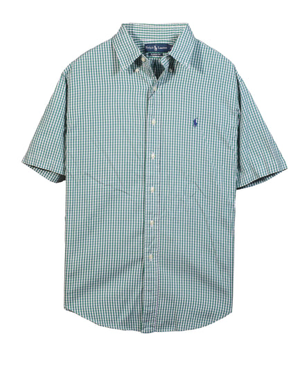 Ralph Lauren Classic Fit Checkered Short Sleeve Green Shirt