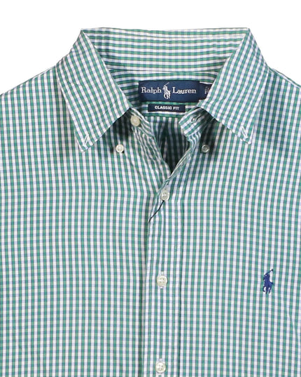 Ralph Lauren Classic Fit Checkered Short Sleeve Green Shirt