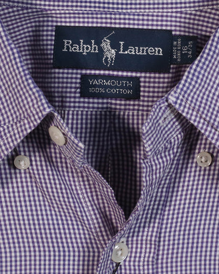 Ralph Lauren Button Down Dress Striped Classic Fit Purple Shirt
