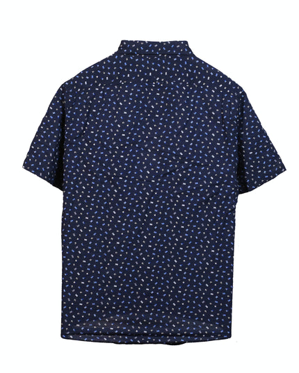 Ralph Lauren RL Flag Seersucker Button Navy Blue Shirt