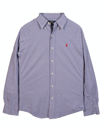 Ralph Lauren Checkered Classic Dress Blue Shirt