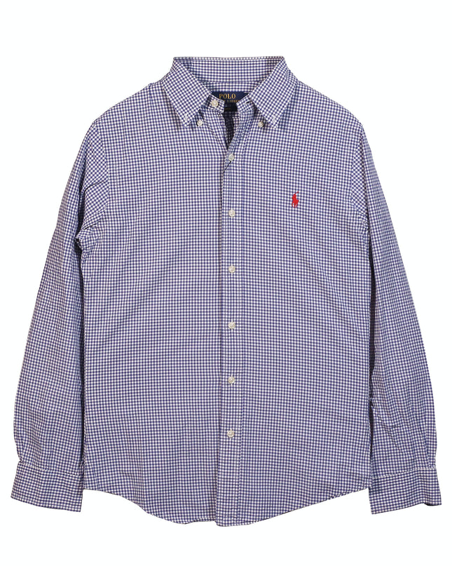 Ralph Lauren Checkered Classic Dress Blue Shirt