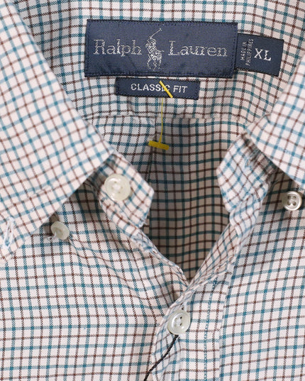 Ralph Lauren Custom Fit Plaid Gray Dress Shirt