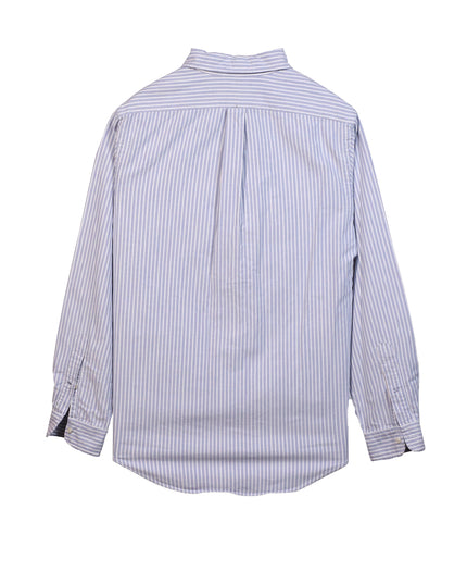 Ralph Lauren Stripe Cotton Button Down Blue Shirt