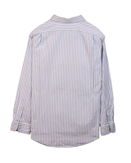 Ralph Lauren Regent Custom Fit Blue & White Striped Cotton Dress Shirt