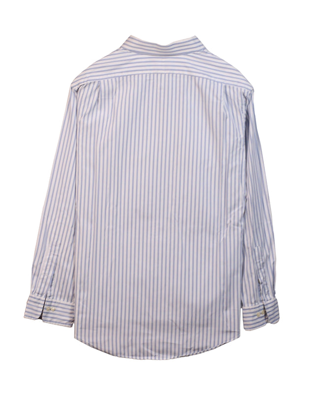 Ralph Lauren Regent Custom Fit Blue & White Striped Cotton Dress Shirt