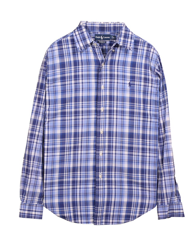 Ralph Lauren Pony Plaid Long Sleeves Classic Fit Dress Shirt