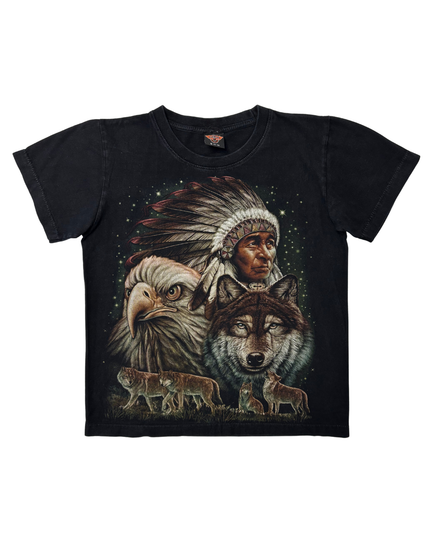 Vintage Rock Eagle Native American Wolf & Eagle Graphic T-Shirt - S