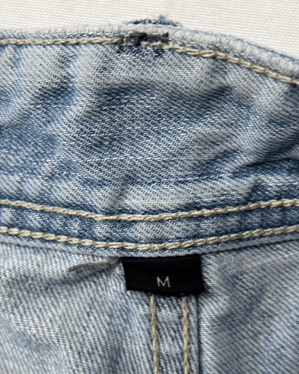 DZ09 Light Wash Distressed Carpenter Denim Shorts