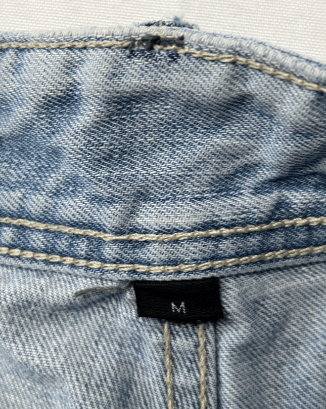 DZ09 Light Wash Distressed Carpenter Denim Shorts