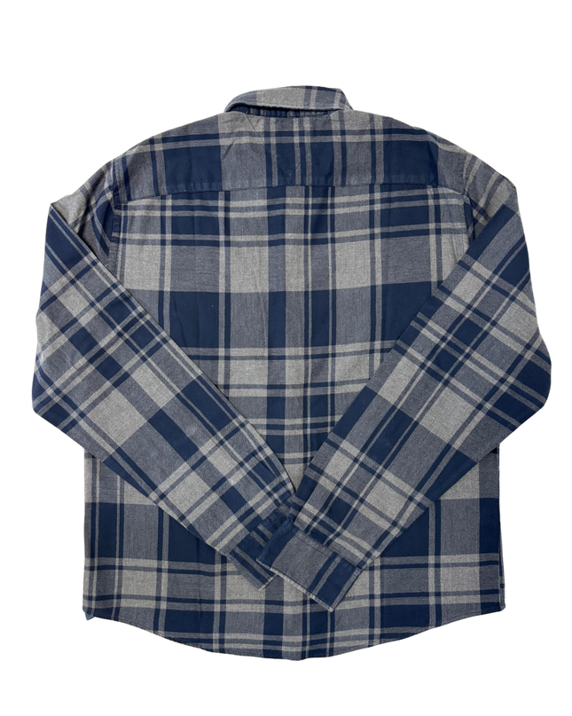 Tommy Hilfiger New York Fit Navy & Grey Checkered Flannel Shirt - L