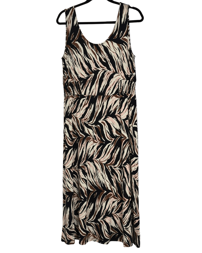 Warehouse Abstract Zebra Print Sleeveless Maxi Dress
