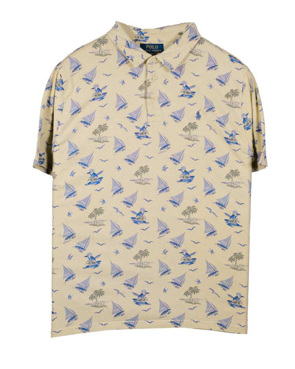 Ralph Lauren River Lodge Tropical Palm Yellow Polo Shirt