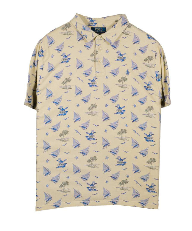 Ralph Lauren River Lodge Tropical Palm Yellow Polo Shirt