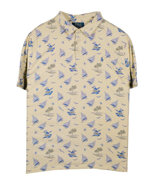 Ralph Lauren River Lodge Tropical Palm Yellow Polo Shirt