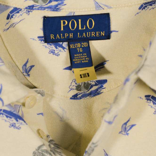 Ralph Lauren River Lodge Tropical Palm Yellow Polo Shirt