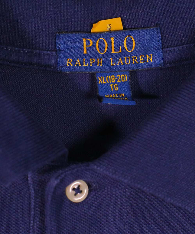 Ralph Lauren Big & Tall Stripe Mesh Short Sleeve Polo Blue Polo Shirt