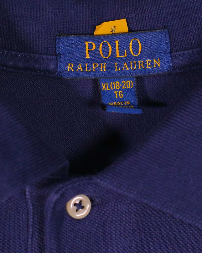 Ralph Lauren Big & Tall Stripe Mesh Short Sleeve Polo Blue Polo Shirt