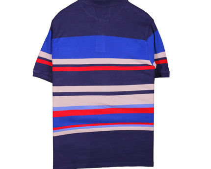 Ralph Lauren Big & Tall Stripe Mesh Short Sleeve Polo Blue Polo Shirt