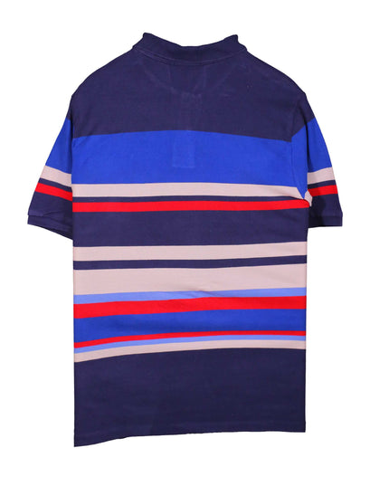 Ralph Lauren Big & Tall Stripe Mesh Short Sleeve Polo Blue Polo Shirt