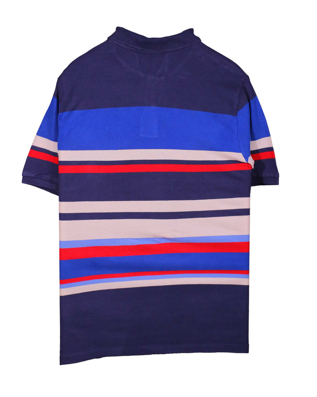 Ralph Lauren Big & Tall Stripe Mesh Short Sleeve Polo Blue Polo Shirt