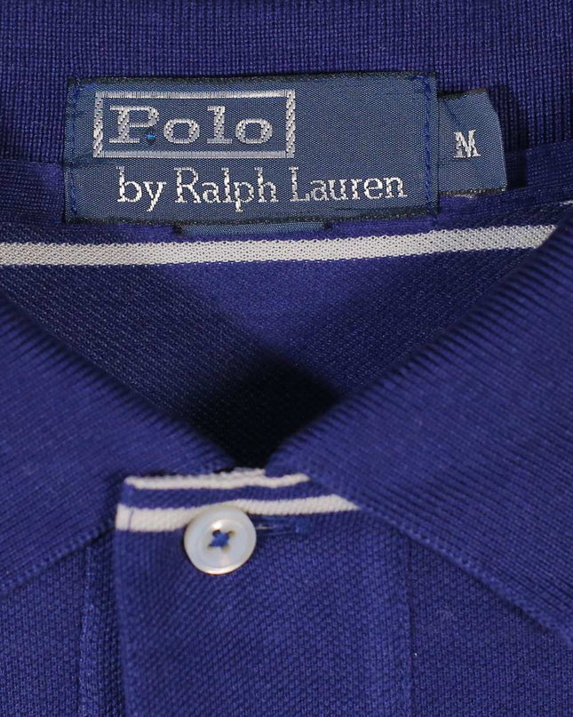 Ralph Lauren Striped Hi-Low Hem Cotton Blue Polo Shirt