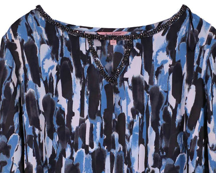 Juicy Couture Women's Rhinestone Keyhole Neck Blouse Top