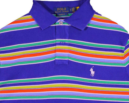 Ralph Lauren Big Pony Crest Patch Classic Fit Mesh Blue Polo