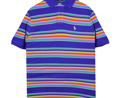 Ralph Lauren Big Pony Crest Patch Classic Fit Mesh Blue Polo