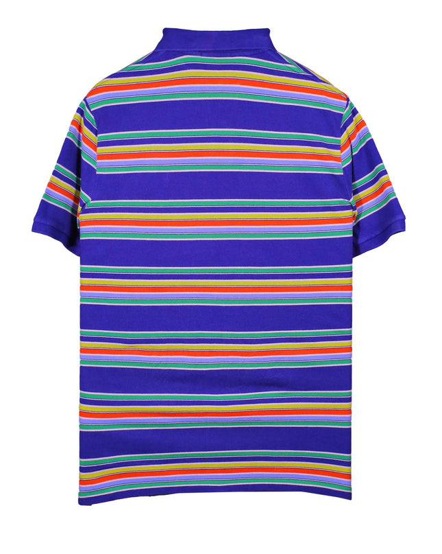 Ralph Lauren Big Pony Crest Patch Classic Fit Mesh Blue Polo