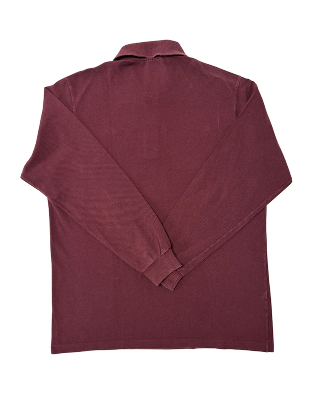 Lacoste Classic Fit Maroon Long-Sleeve Polo Shirt - L