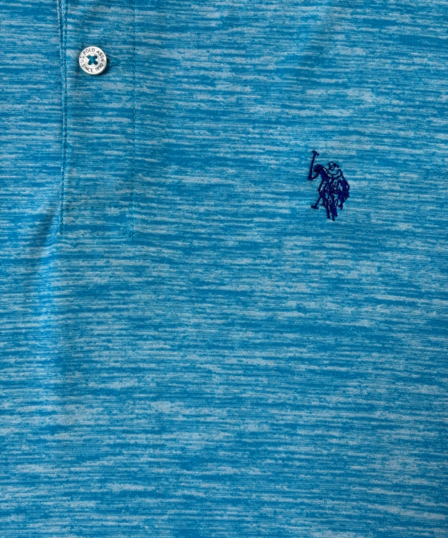 U.S. Polo Assn. Heather Sky Blue Performance Polo Shirt