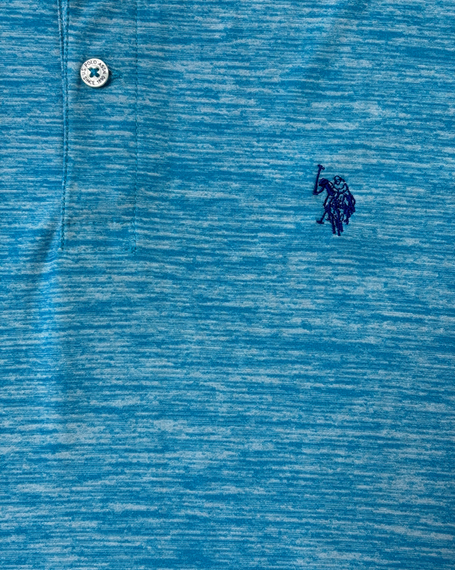 U.S. Polo Assn. Heather Sky Blue Performance Polo Shirt