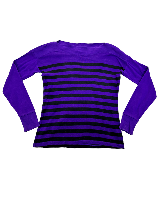 Lauren by Ralph Lauren Purple Stripe Sweater - M