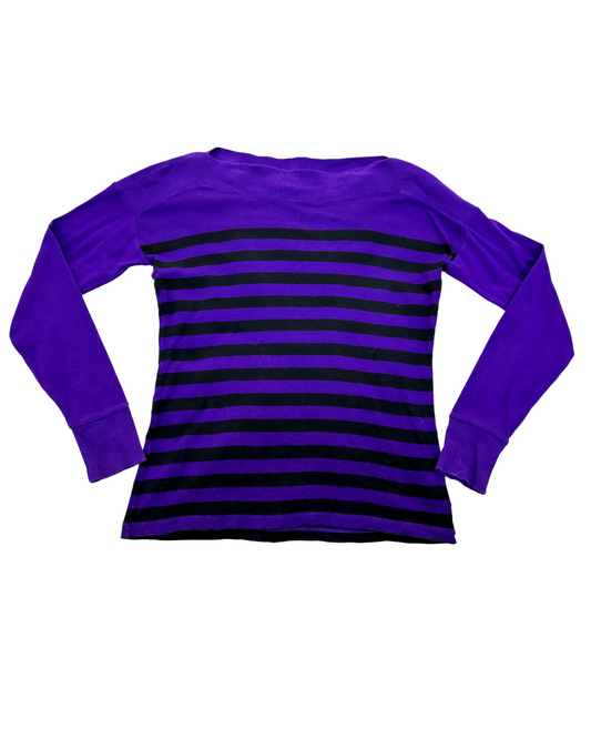 Lauren by Ralph Lauren Purple Stripe Sweater - M