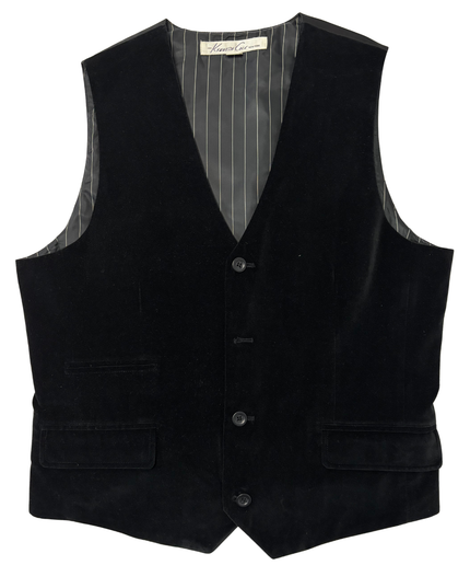 Kenneth Cole New York Black Velvet Tailored Waistcoat