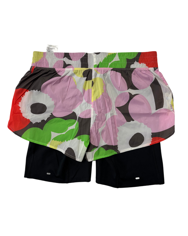 Adidas x Marimekko Floral Print Dual-Layer Running Shorts - M | Waist: 30"