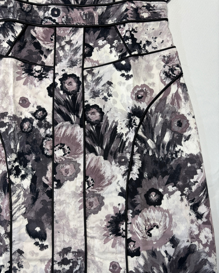 Ricki’s Monochrome Watercolor Floral Panel Bodycon Dress - XS