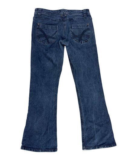 Bootcut Mid-Rise Blue Denim Jeans - XL | Waist: 32"