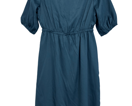 Austin Reed London Teal Button-Front Elasticated Waist Midi Dress