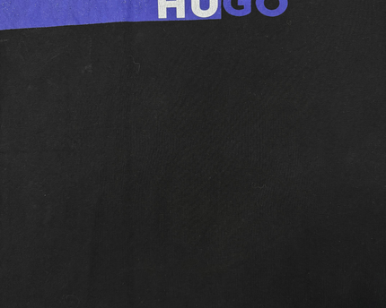 HUGO Regular Fit Black Graphic Logo T-Shirt - M