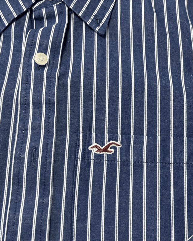Hollister California Navy Blue Vertical Stripe Shirt