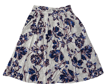 Warehouse Floral Print Pleated Midi Skirt
