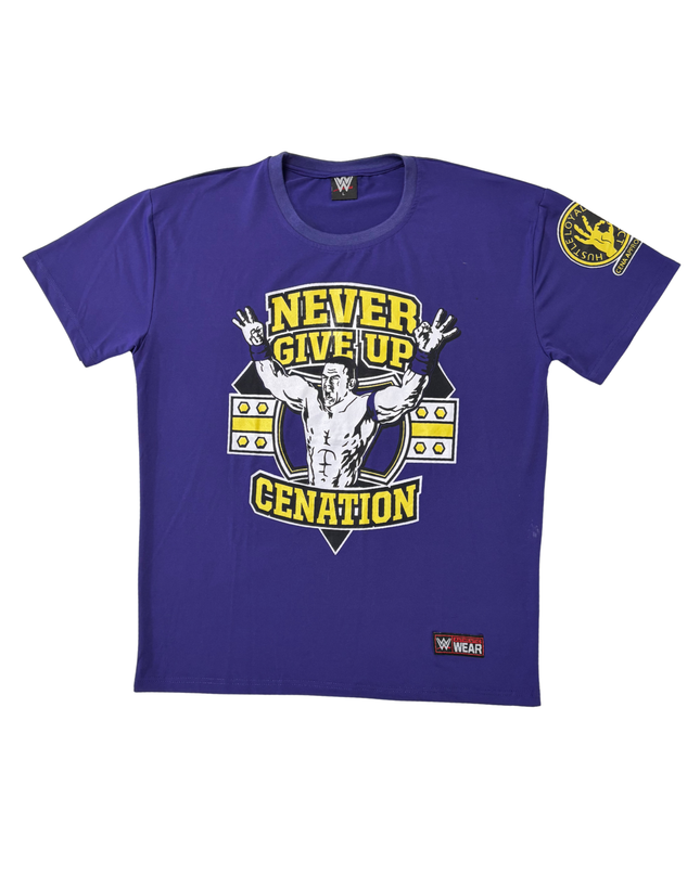 WWE John Cena “Never Give Up” Cenation Purple Graphic T-Shirt - M
