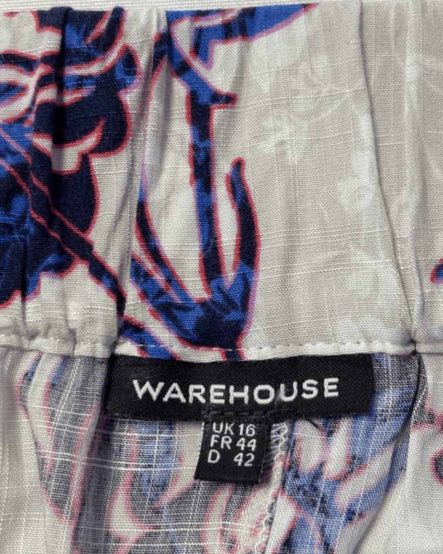 Warehouse Floral Print Pleated Midi Skirt